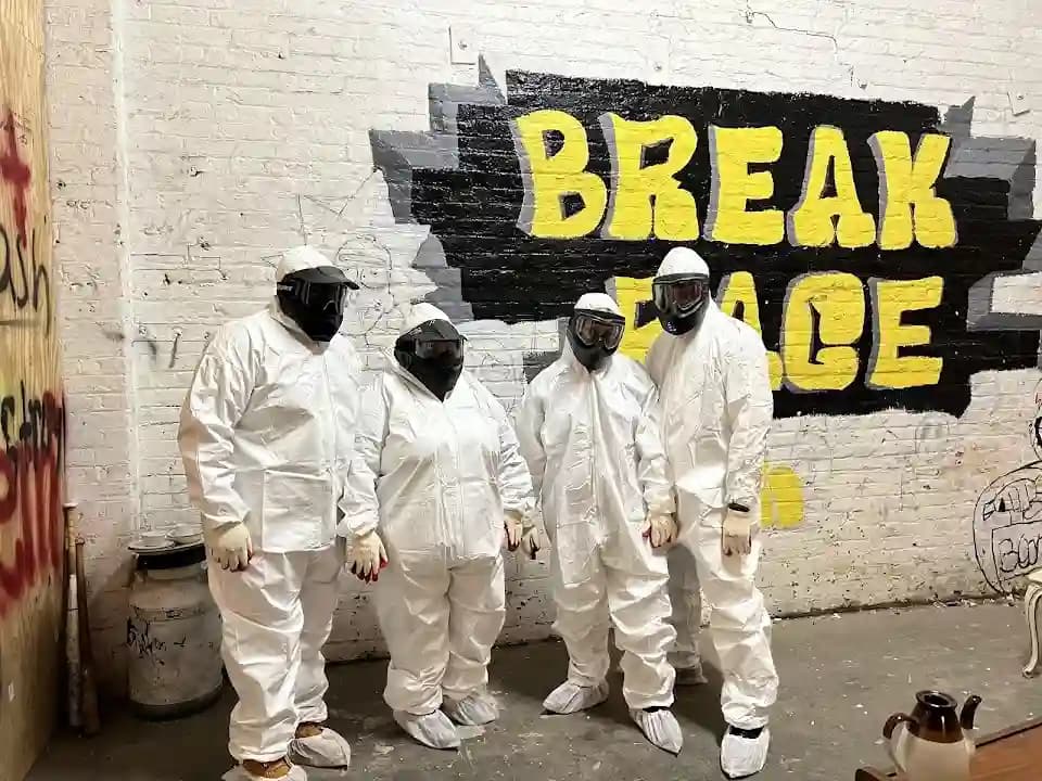 Interior view of Break Rage rage rooms facility in New York