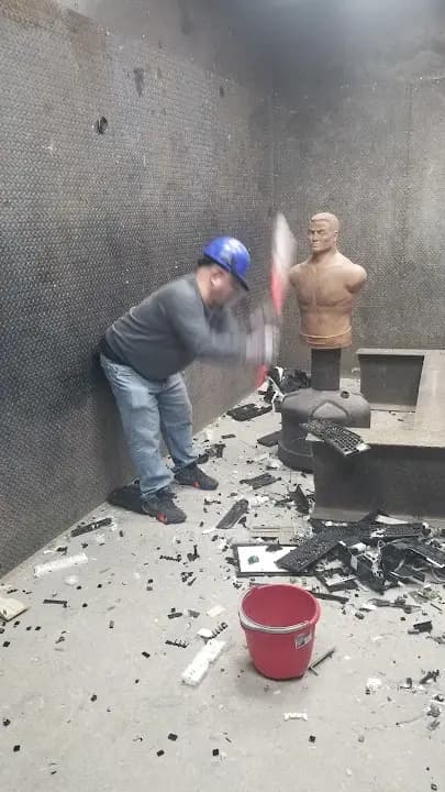 Interior view of The Wrecking Club rage rooms facility in New York