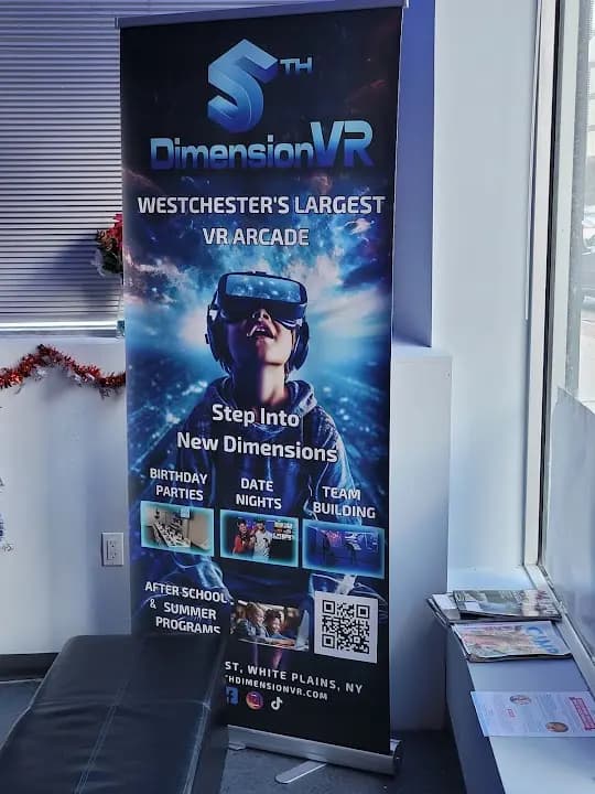 Interior view of 5th Dimension VR vr games facility in New York