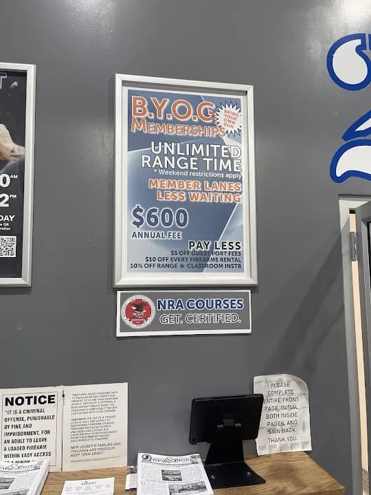 Interior view of Long Shot Pistol and Rifle shooting ranges facility in New York