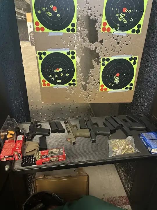 Interior view of Smokin Barrel shooting ranges facility in Los Angeles