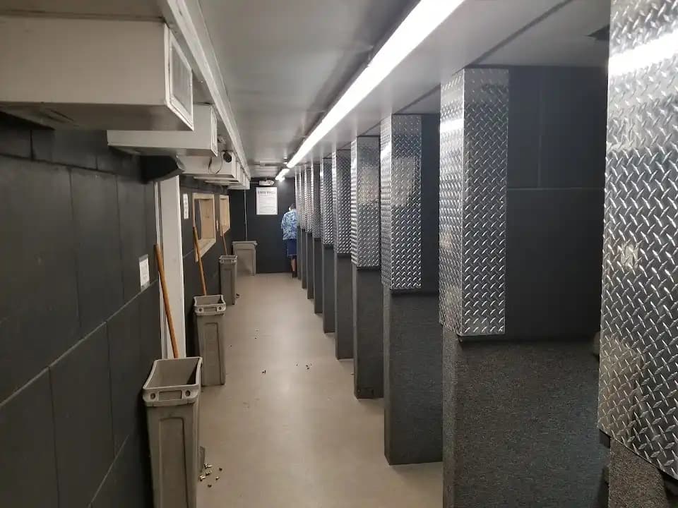 Interior view of The Target Range shooting ranges facility in Los Angeles