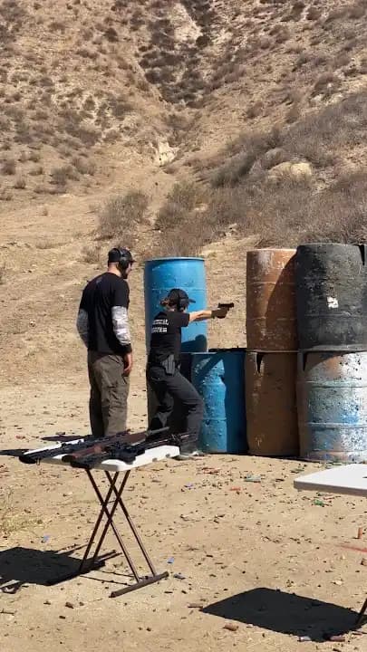 Interior view of Israeli Tactical Academy shooting ranges facility in Los Angeles
