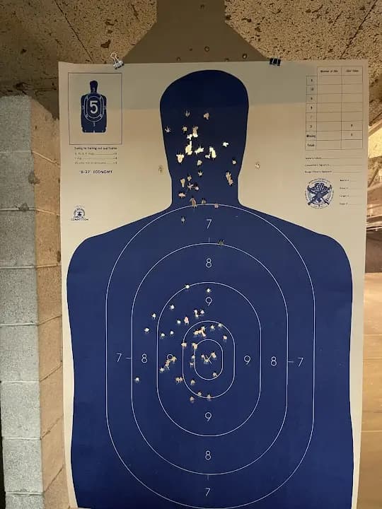 Interior view of La Puente Firing Range shooting ranges facility in Los Angeles