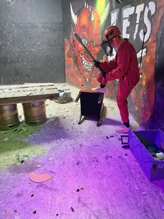 Interior view of Weston Rage Rooms rage rooms facility in London