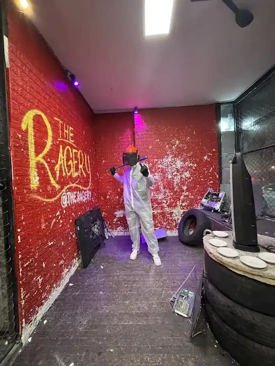 Interior view of The Ragery rage rooms facility in New York