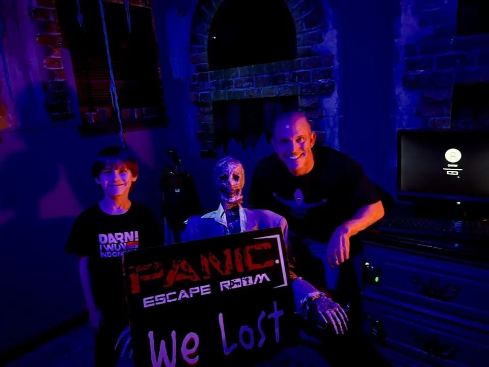 Interior view of Panic Escape Room Games escape rooms facility in Los Angeles