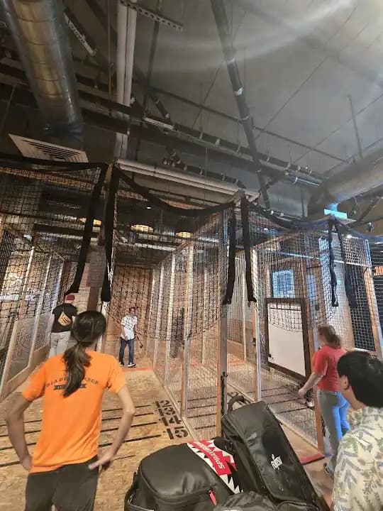 Interior view of Blade & Timber Honolulu - Axe Throwing Bar axe throwing facility in Los Angeles