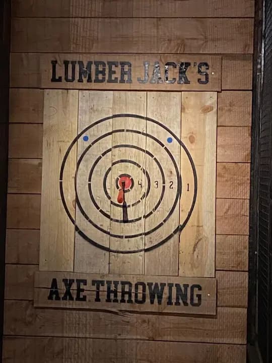 Interior view of Lumber Jack's Axe Throwing axe throwing facility in Los Angeles
