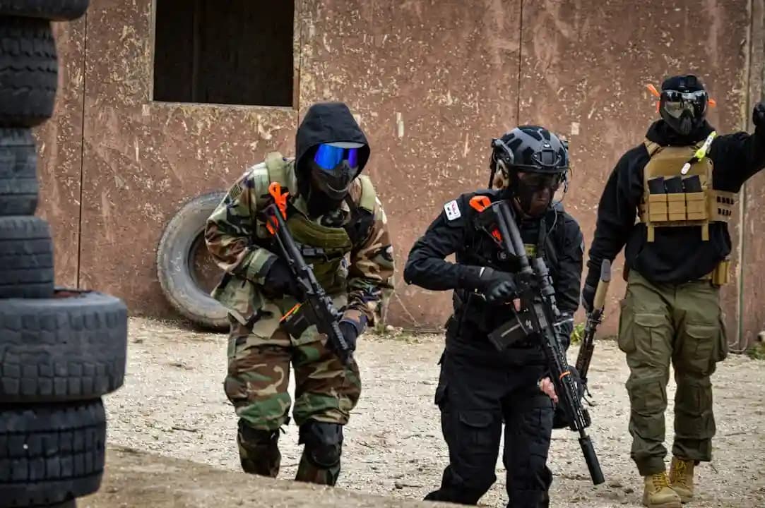 Interior view of Jungle Island Paintball paintball facility in Los Angeles