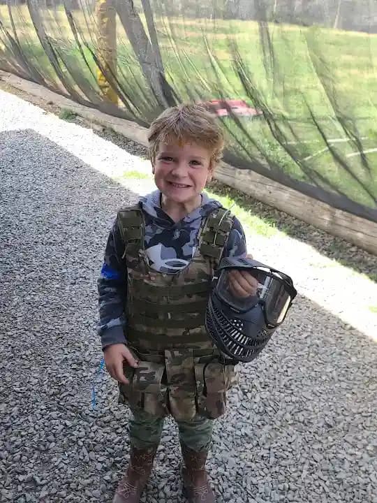 Interior view of Combat Zone Paint Ball Park paintball facility in Los Angeles