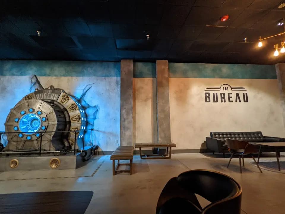 Interior view of The Bureau Escape Rooms escape rooms facility in Orlando