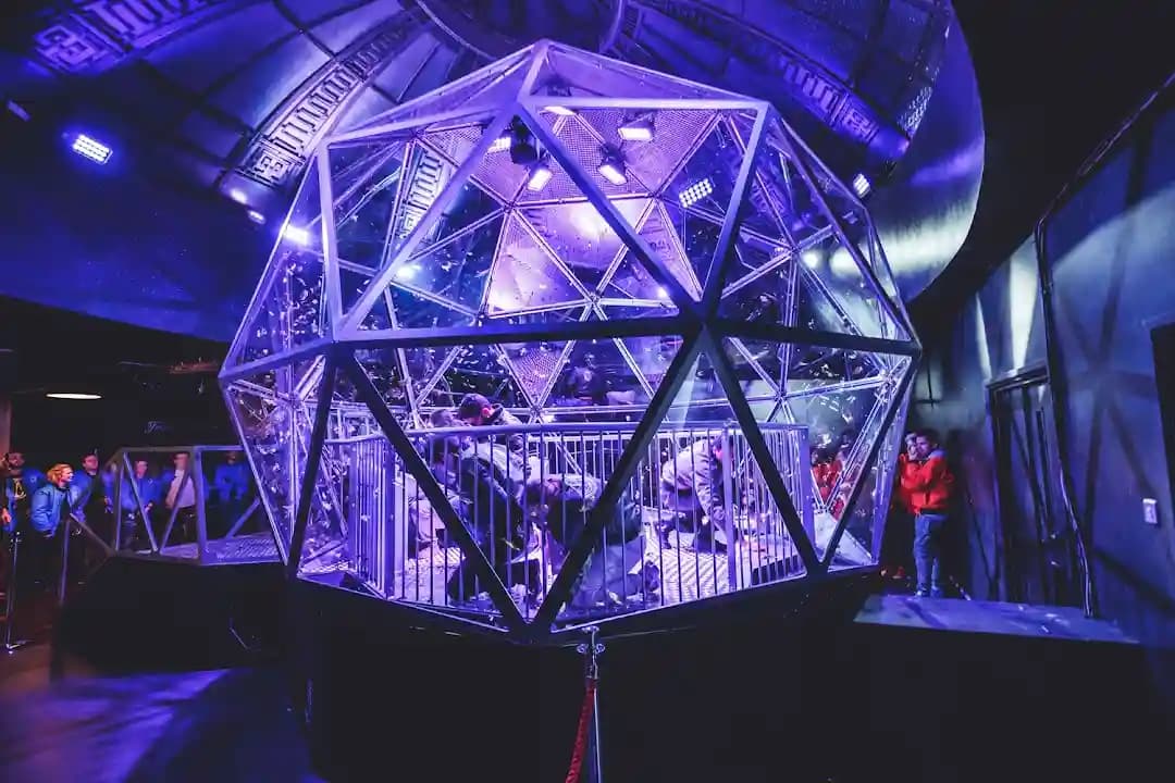 Interior view of The Crystal Maze LIVE Experience escape rooms facility in London