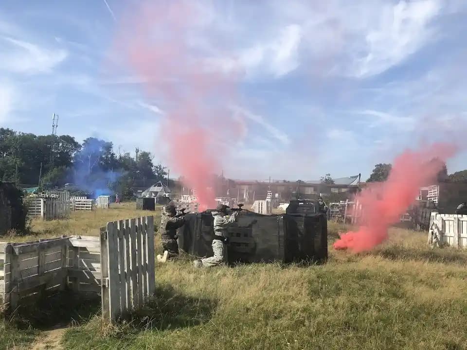 Interior view of Bricket Wood Paintball Centre paintball facility in London