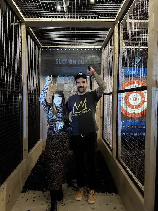 Interior view of The Axe Factor Shrewsbury axe throwing facility in Liverpool