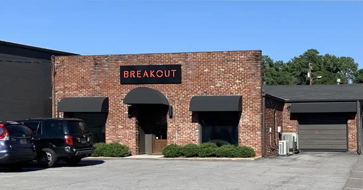 Interior view of Breakout Games escape rooms facility in Birmingham