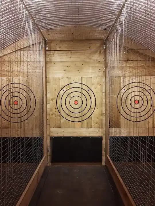 Interior view of Axe Junkies axe throwing facility in Birmingham