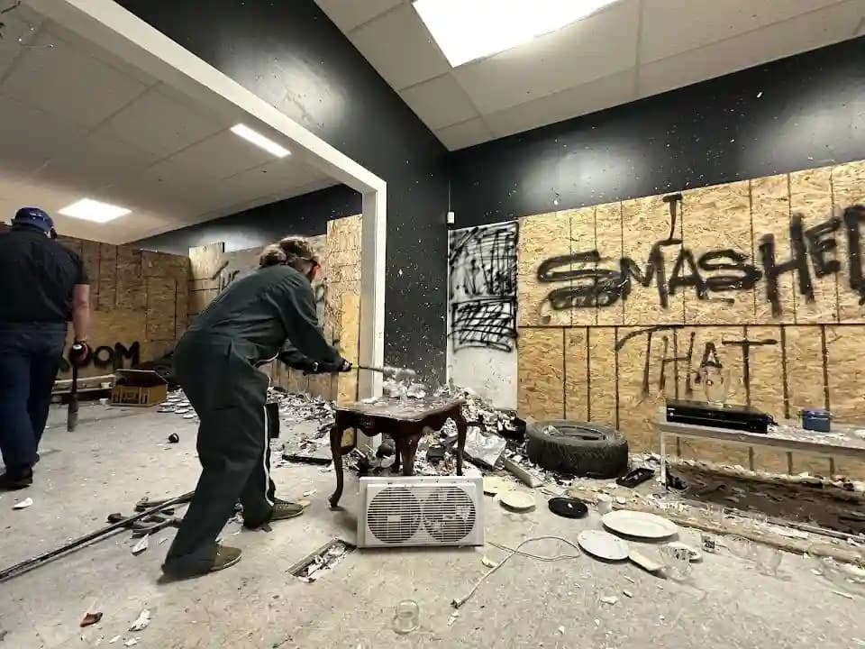 rage rooms experience at The Shatter House located in Toronto