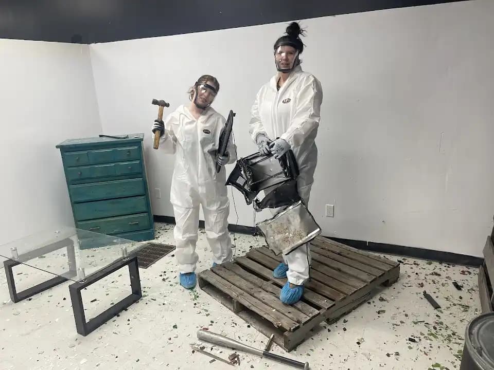 Interior view of The Shatter House rage rooms facility in Toronto