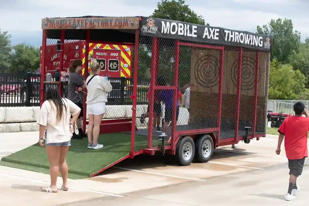 axe throwing experience at Mobile Axe Factory located in Dallas