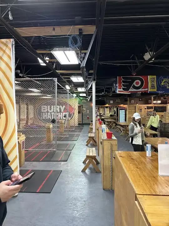 axe throwing experience at Bury The Hatchet Axe Throwing Philadelphia located in Philadelphia
