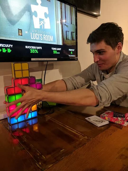 Interior view of Riddle Room escape rooms facility in Toronto