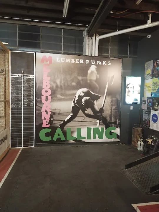 Interior view of Lumber Punks Axe Throwing Melbourne axe throwing facility in Melbourne
