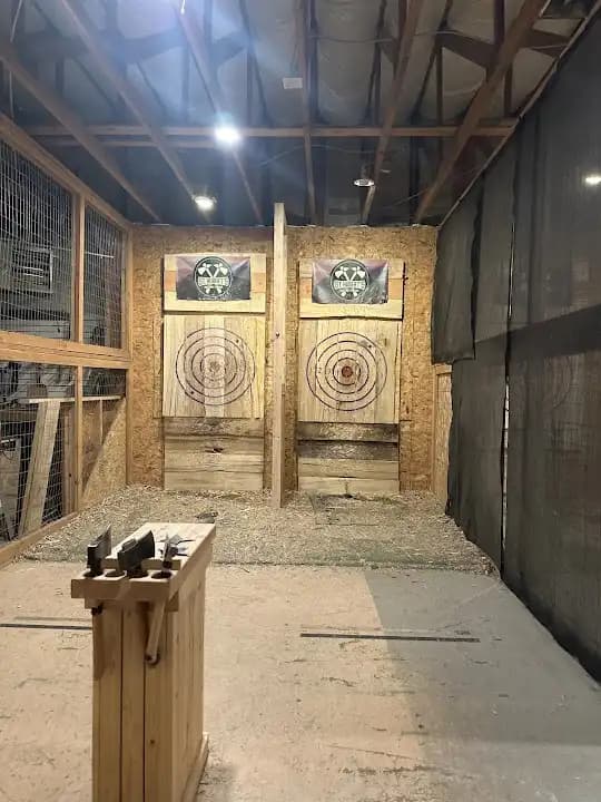 Interior view of St. Hubert’s Hatchet House - Axe Throwing Tucson axe throwing facility in Phoenix