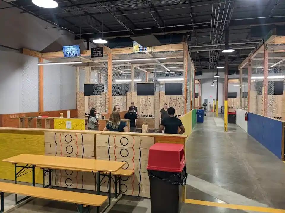axe throwing experience at Urban Axes located in Houston
