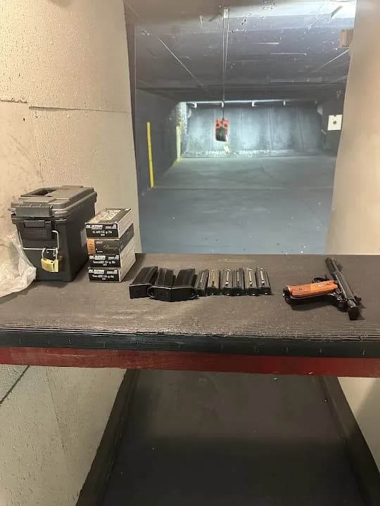 Interior view of Stuyvesant Rod & Gun Club shooting ranges facility in New York