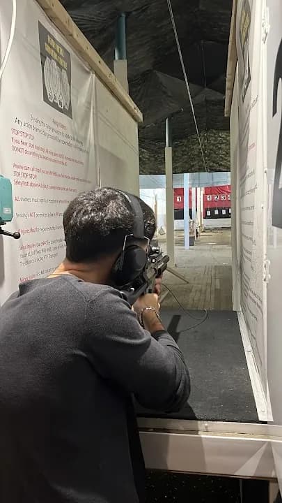 Interior view of Heavy Metal Shooting Centre shooting ranges facility in Manchester