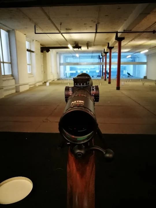 Interior view of Atherton Indoor Range shooting ranges facility in Manchester