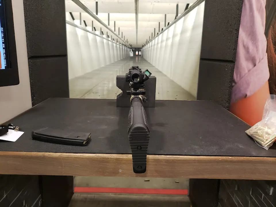 Interior view of RifleGear The Colony, TX shooting ranges facility in Dallas