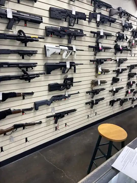 Interior view of The Gun Zone shooting ranges facility in Dallas