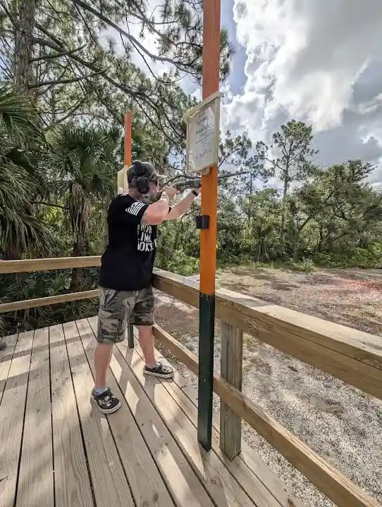 Interior view of Sarasota Trap Skeet and Sporting Clays, Inc. shooting ranges facility in Tampa