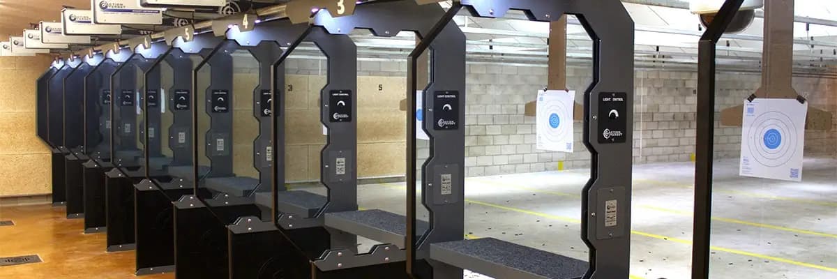 Interior view of Shady Oaks Gun Range shooting ranges facility in San Antonio