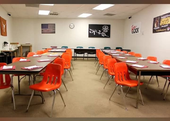 Interior view of Central Texas Gun Works (CTGW) shooting ranges facility in San Antonio