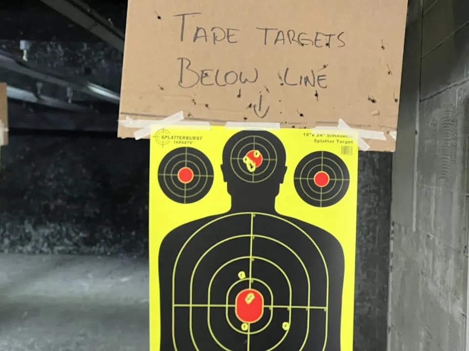 Interior view of The Gun Range San Diego shooting ranges facility in San Diego