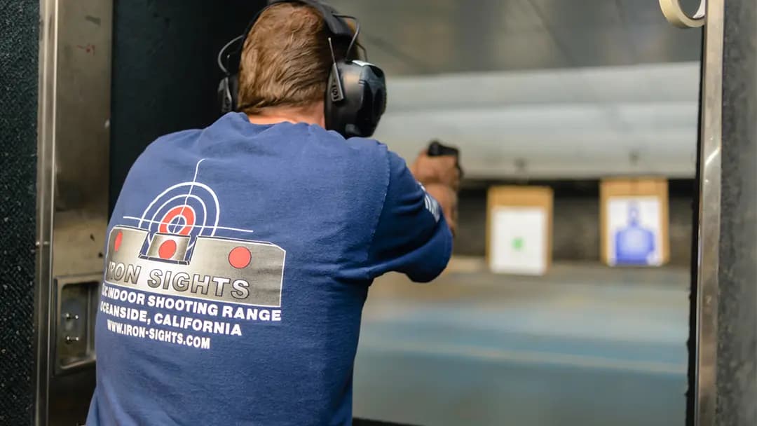 Interior view of Iron Sights Shooting Range shooting ranges facility in San Diego