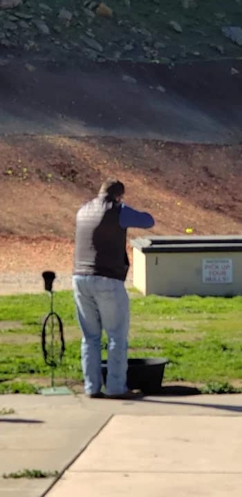 Interior view of Escondido Fish & Game Association shooting ranges facility in San Diego
