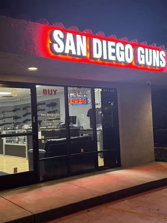 Interior view of San Diego Guns shooting ranges facility in San Diego