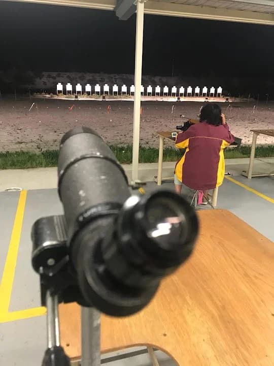 Interior view of WA Smallbore Rifle Association Headquarters shooting ranges facility in Perth
