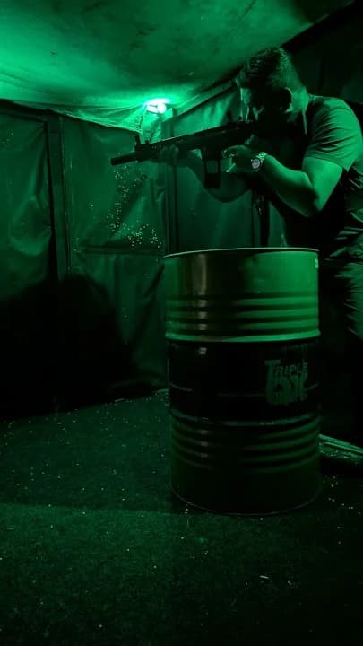 Interior view of Scottish Assault Courses paintball facility in Glasgow