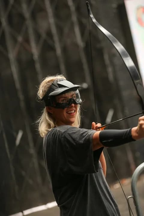 Interior view of Trickshot Group Tag Archery paintball facility in Birmingham
