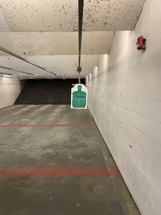 Interior view of Top Gun Range shooting ranges facility in Houston