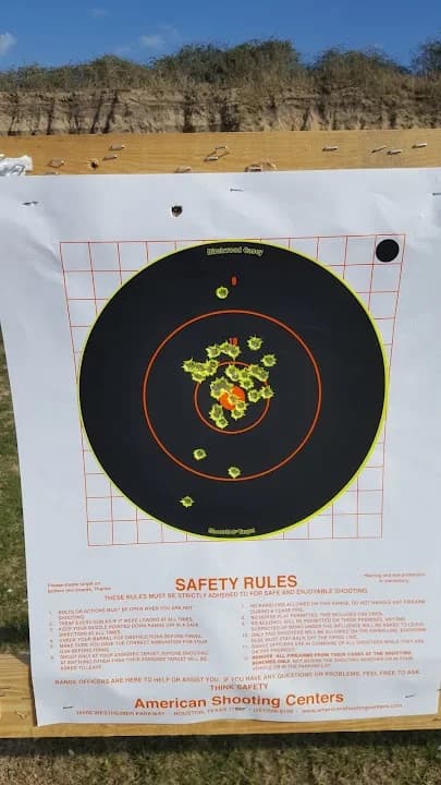 Interior view of American Shooting Centers shooting ranges facility in Houston