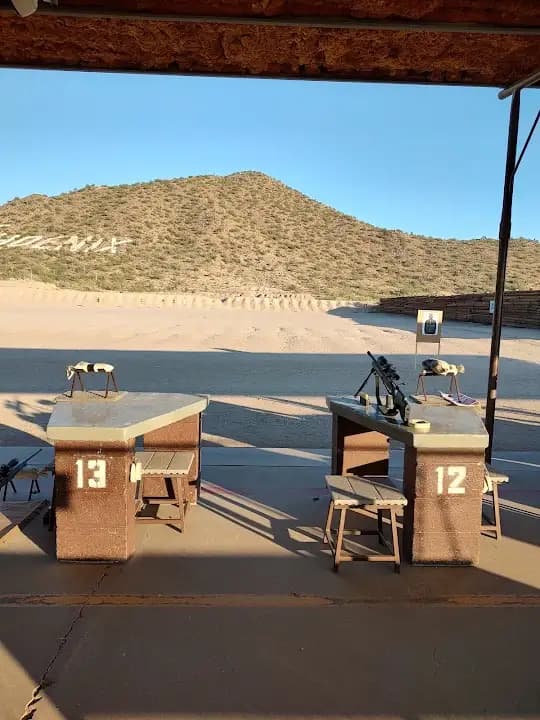 Interior view of Rio Salado Sportsman's Club shooting ranges facility in Phoenix