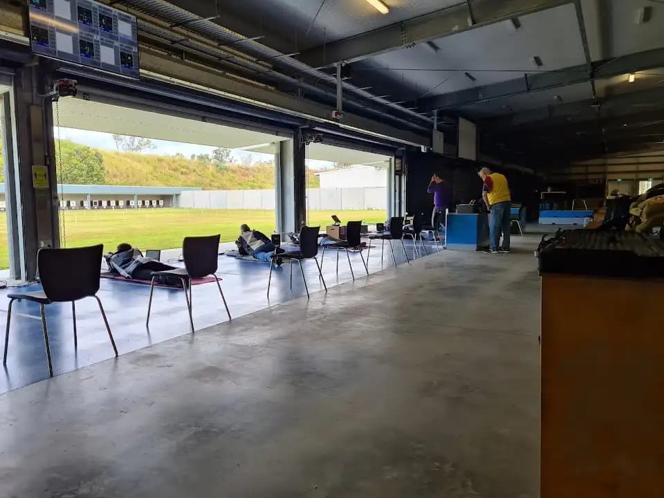 Interior view of Brisbane International Shooting Centre shooting ranges facility in Brisbane