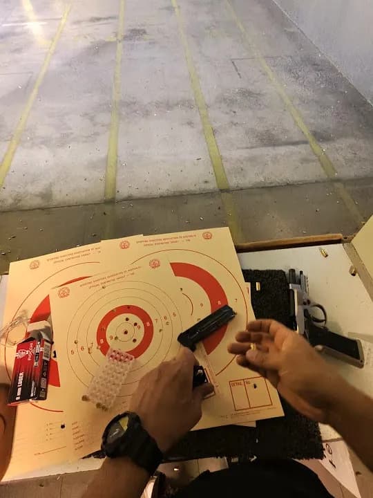 Interior view of Ipswich City Pistol Club shooting ranges facility in Brisbane