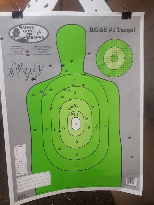 Interior view of Range, Guns & Safes shooting ranges facility in Atlanta